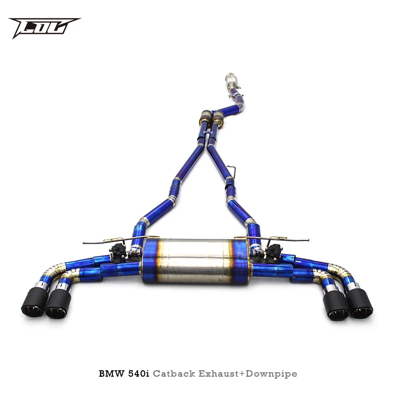 Custom OEM Bolts-On Direct Replacement for  540 540i 3.0T 2017-2023 Titanium Exhaust Pipe with Actuators Turbo Link Pipes