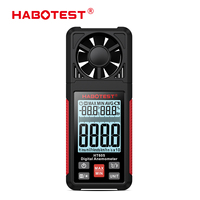 HABOTEST HT605 Digital Anemometer Portable Wind Speed Meter Air Velocity Gauge Windmeter Display Temperature Humidity Meter