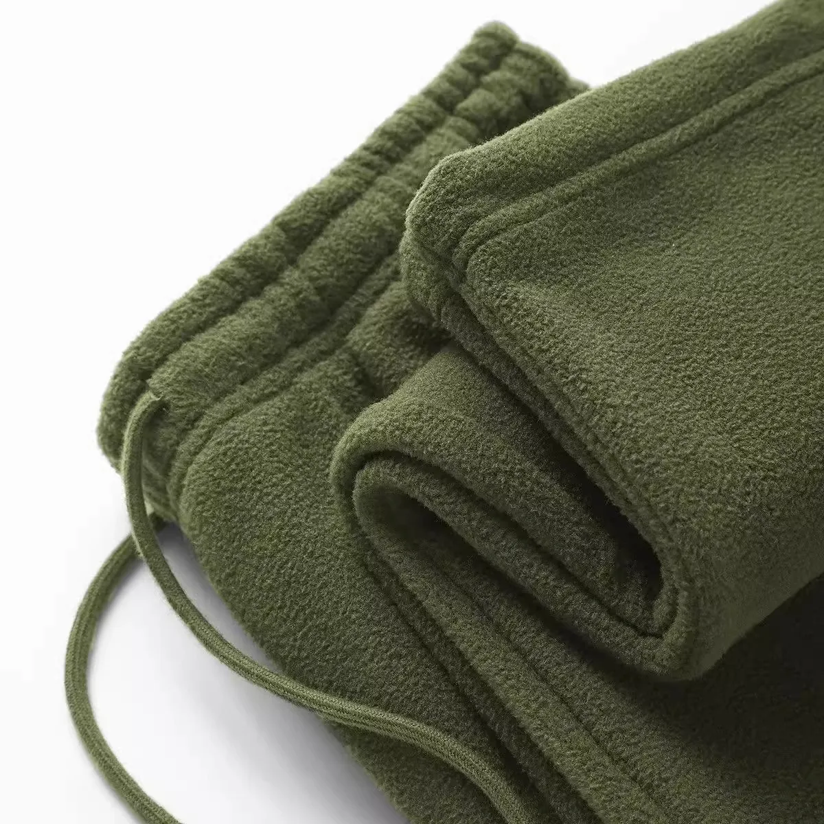 Double-Sided Fleece Thickened Straight Leg Casual Pants Drawstring Loose Fit Warm Winter Trousers for Men And Women