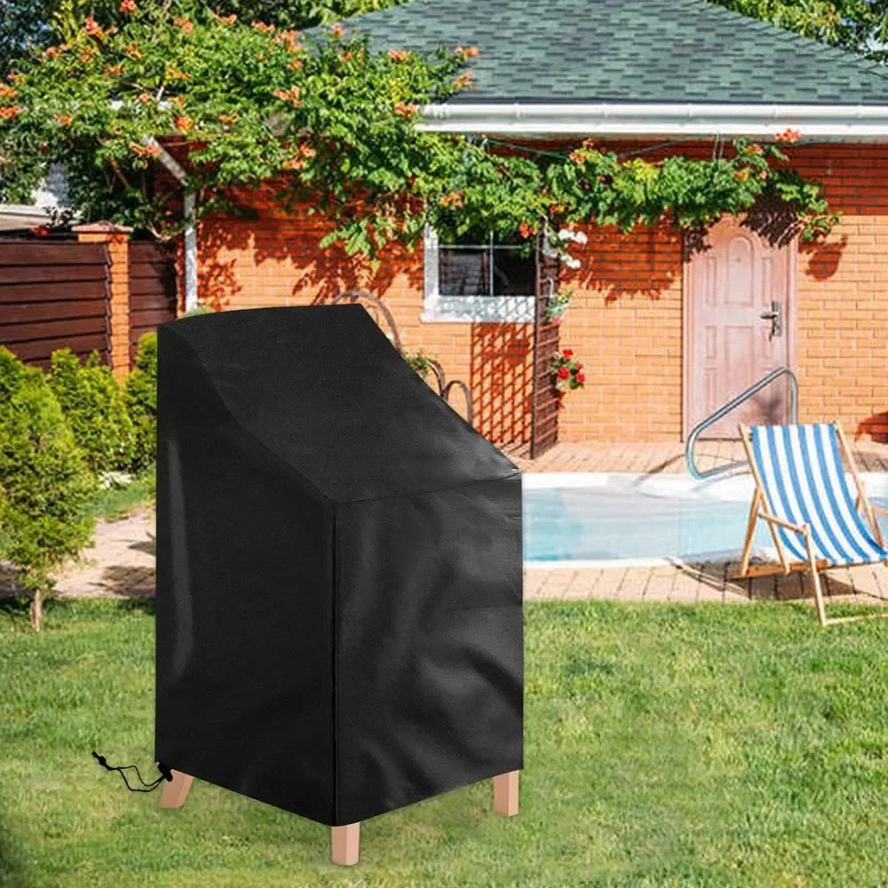 3 Sizes Dustproof Chair Organizer Stacked Chair Dust Cover Storage Bag Outdoor Garden Patio Furniture Protector Waterproof