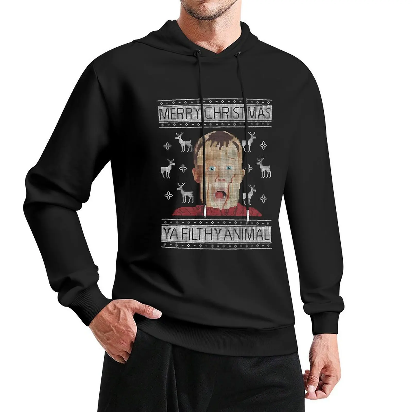 

Christmas Home Alone Filthy Animals Knit Pullover Hoodie men wear anime clothes autumn clothes hoodie men
