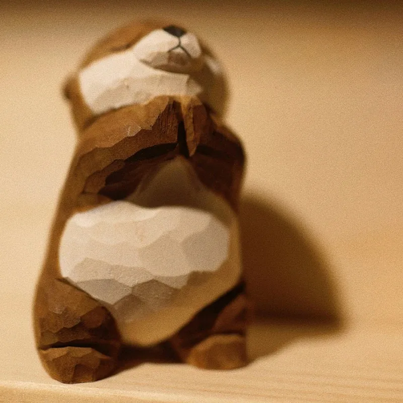 Study Room Wood Carving Blessing Otter Ornaments