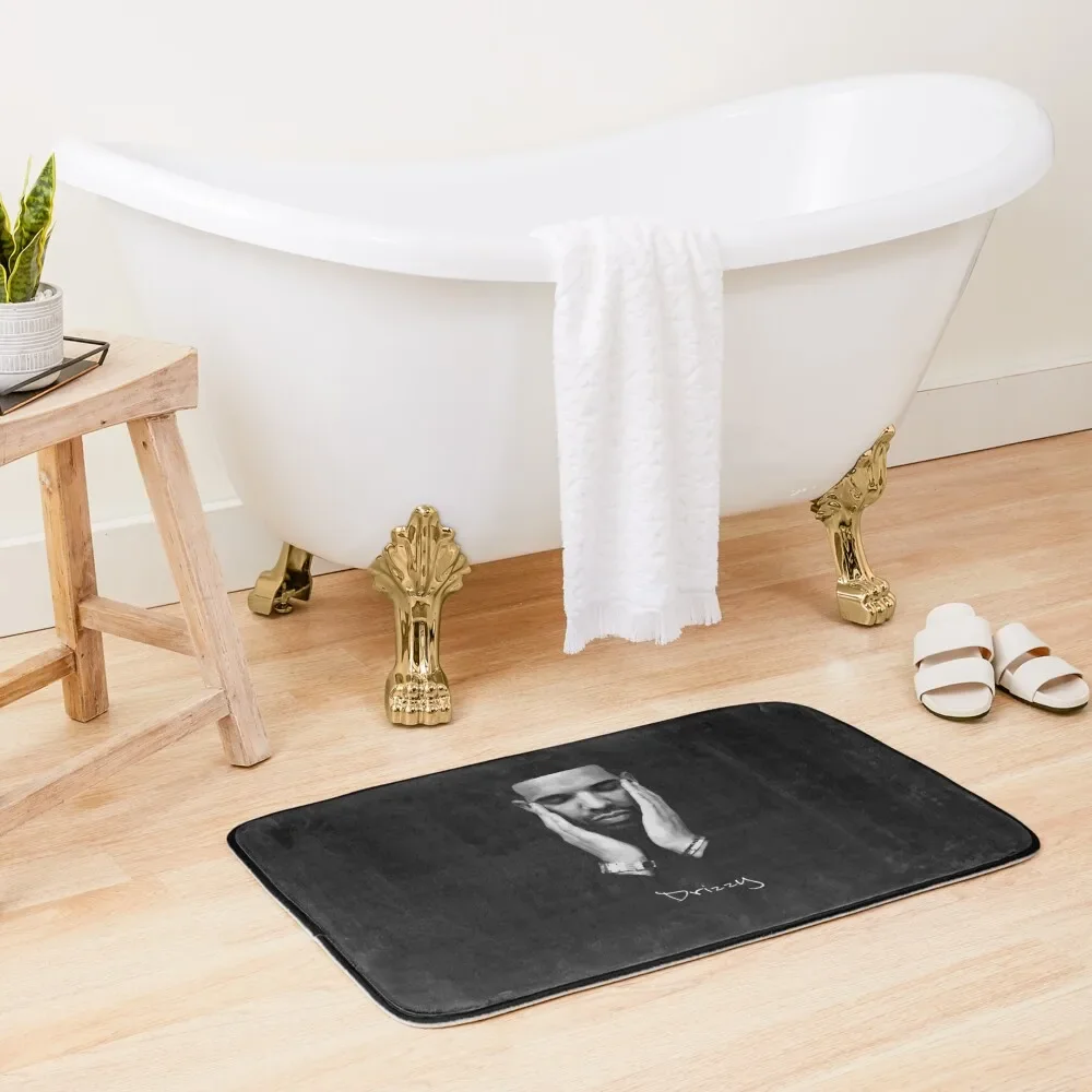 

Drke Drizzy Rapper Black and White Bath Mat Mats For Bathroom And Toilet Rugs Living Room Rug Foot Mat