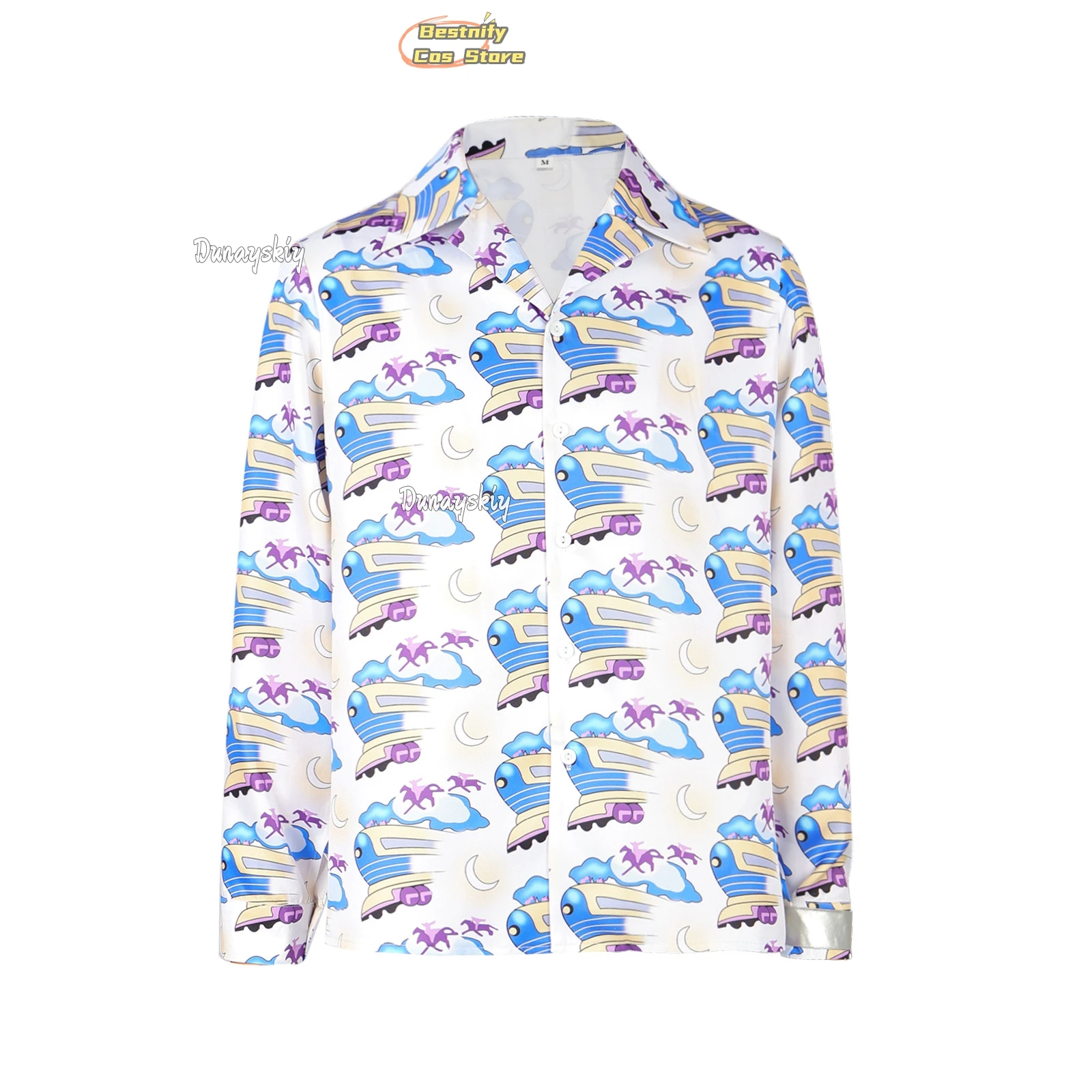 

Disguise Doc Brown Cosplay Role Play Print Shirt 1985 Movie Back Future Doctor Costume Disguise Men Fantasy Fancy Dress Up