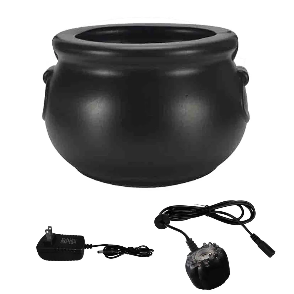 

Halloween Witch Cauldron Fog Maker Cauldron Mist Maker Fogger With 12 Led Light Color For Halloween Party Event Decorations