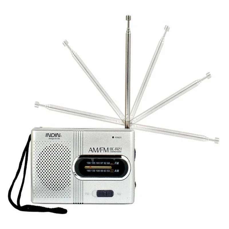 راديو BC-R21 Mini AM FM يعمل بالبطارية، أفضل استقبال، أطول وقت الجري، مكبر صوت منزلي للمشي