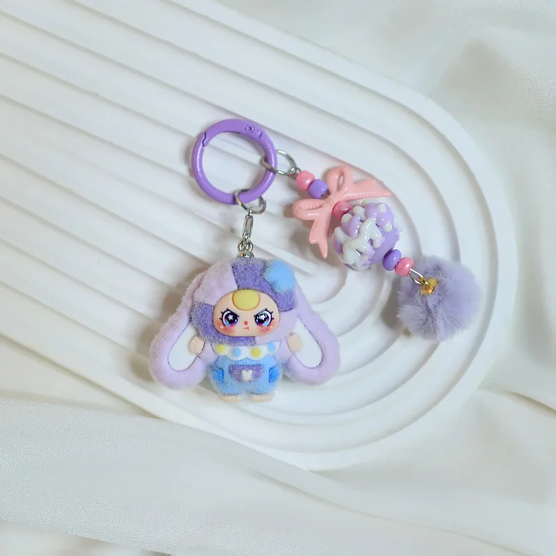 

1PCSNew Mini Keychain Cartoon Creative Three-Dimensional Doll Students Schoolbag Pendant Car Key Chain Women Men Presents 2025
