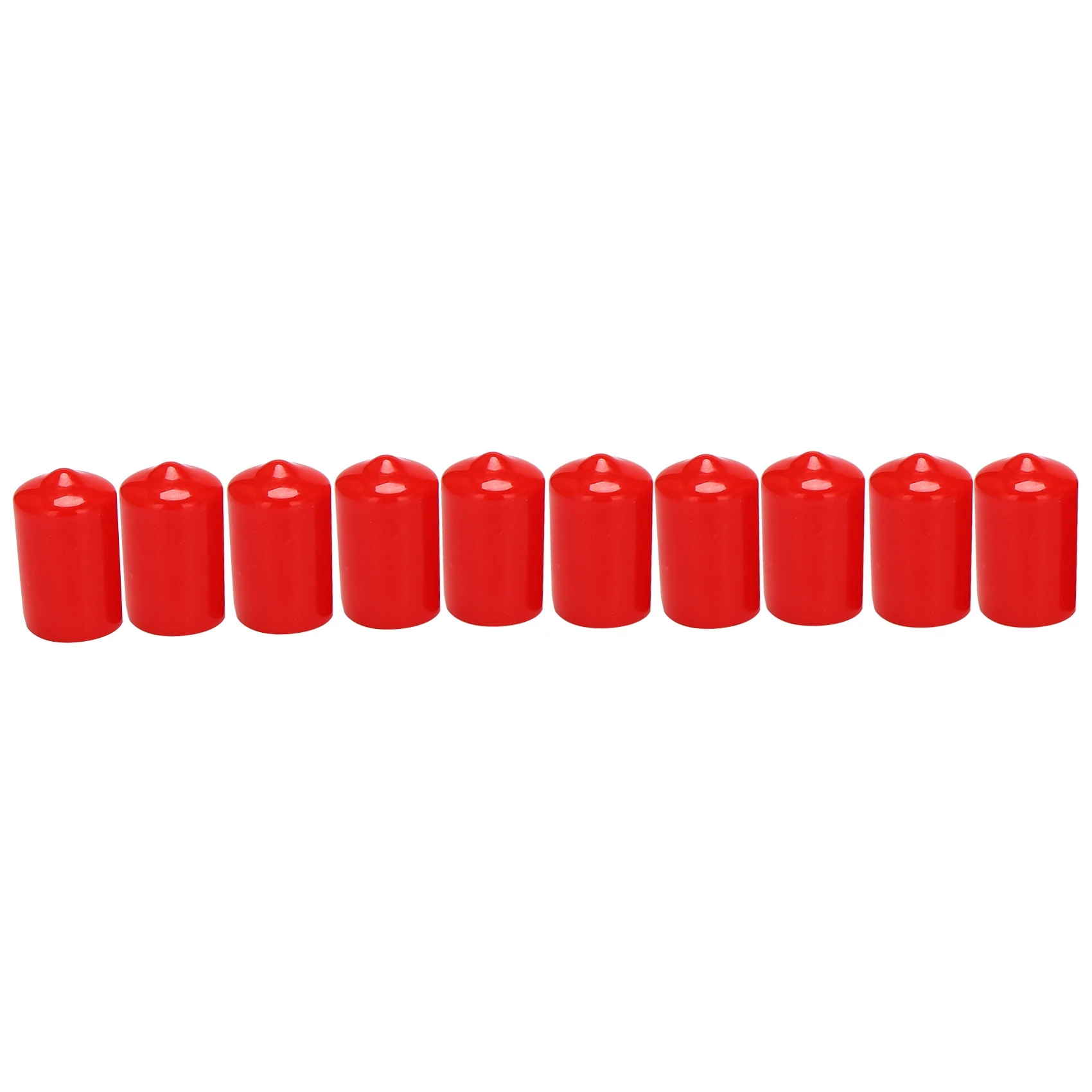 10Pcs Rubber End Caps 16Mm ID PVC Round Tube Bolt Cap Cover Screw Thread Protectors Red