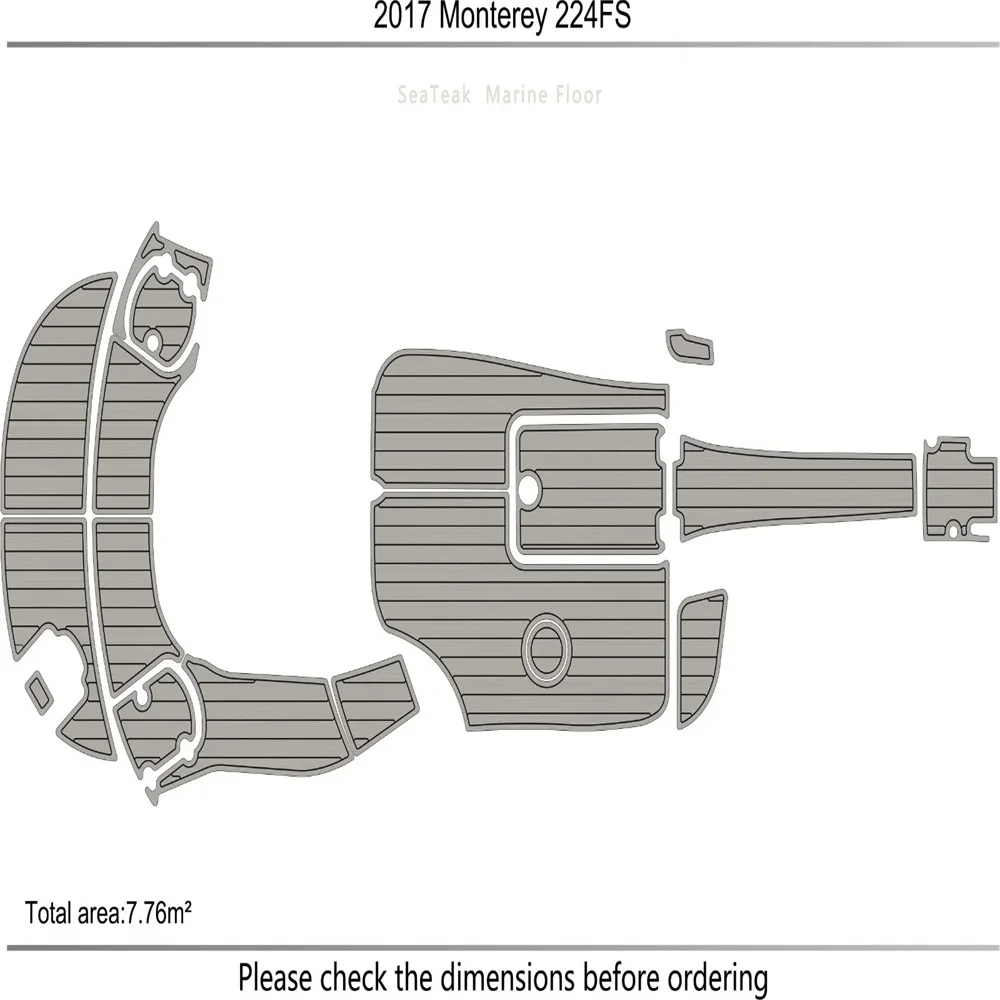 2017 Monterey 224 FS Cockpit swimming platform Pads 1/4