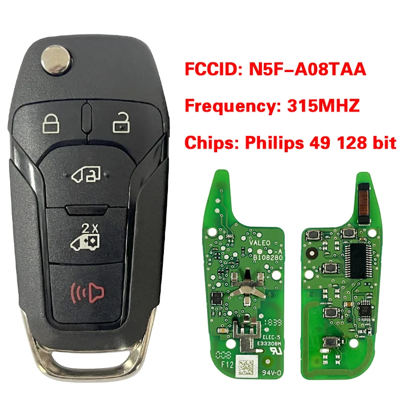 

CN018129 OEM pcb Smart Remote For 2020-2020 Ford Transit Connect 5-Button Flip Key PN: 164-R8255 N5F-A08TAA