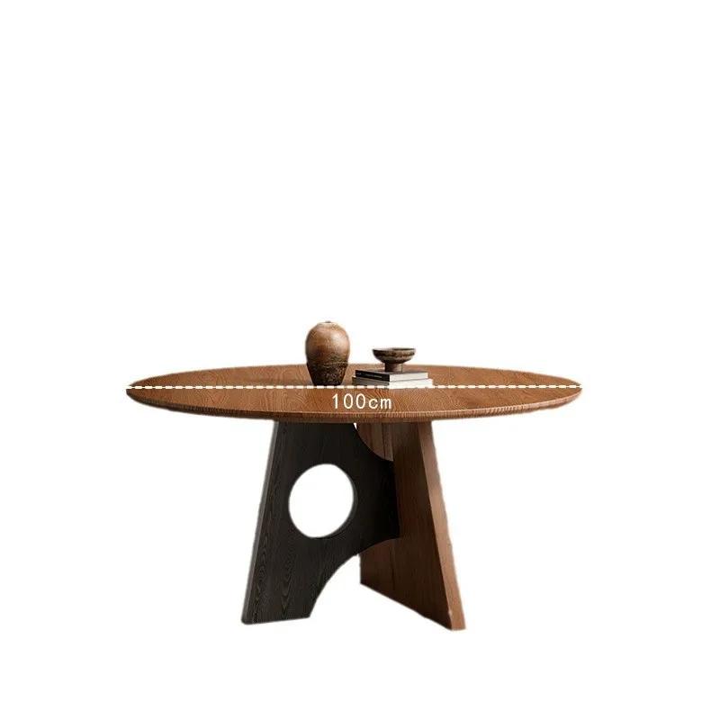 

//Dining Table For Restaurant Cafe Shop Classic Style Home Furniture Stable Wood Round Black