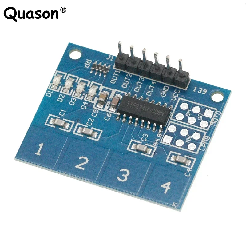 Novo módulo interruptor capacitivo sensor de toque digital de 4 canais botão para ttp224