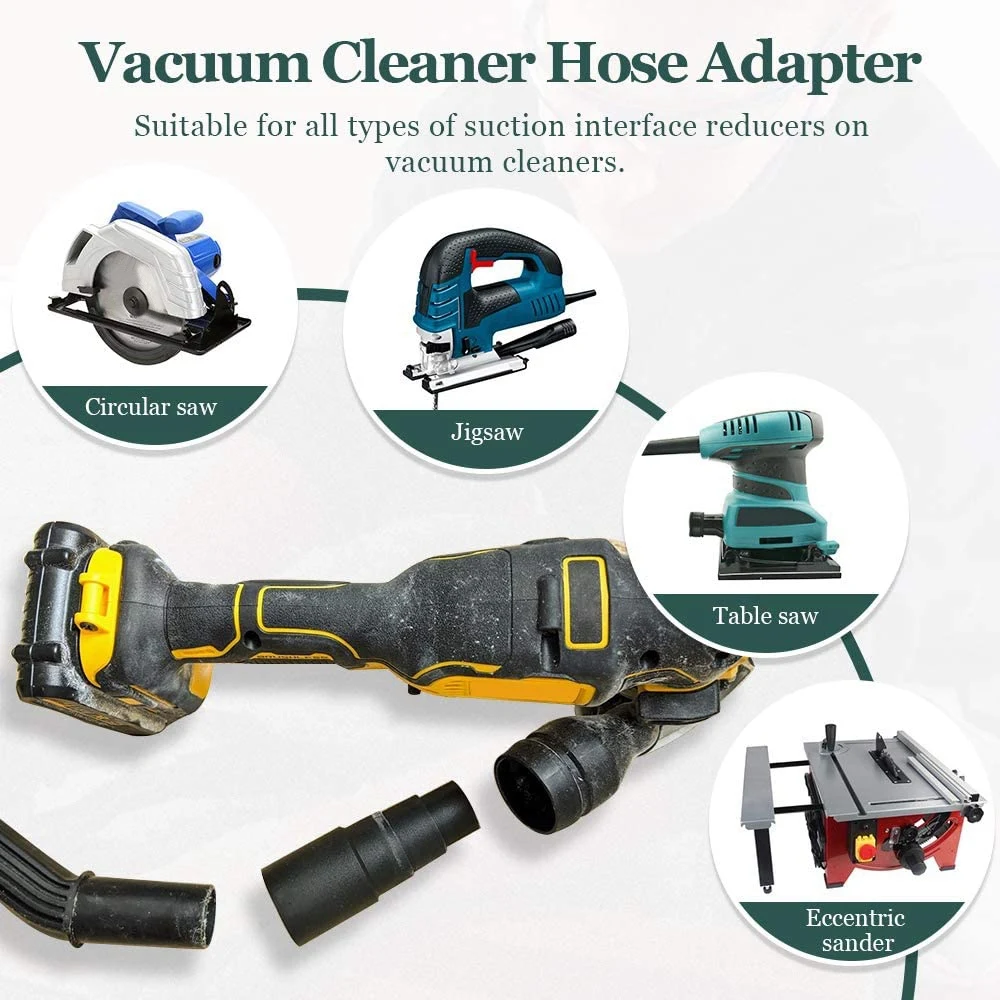 newA10R Universal Vacuum Cleaner Power Tool Adaptor, 8 PCS Vacuum Hose Adapter Reducer Hose for Dust Extraction Vacuum Cleaner