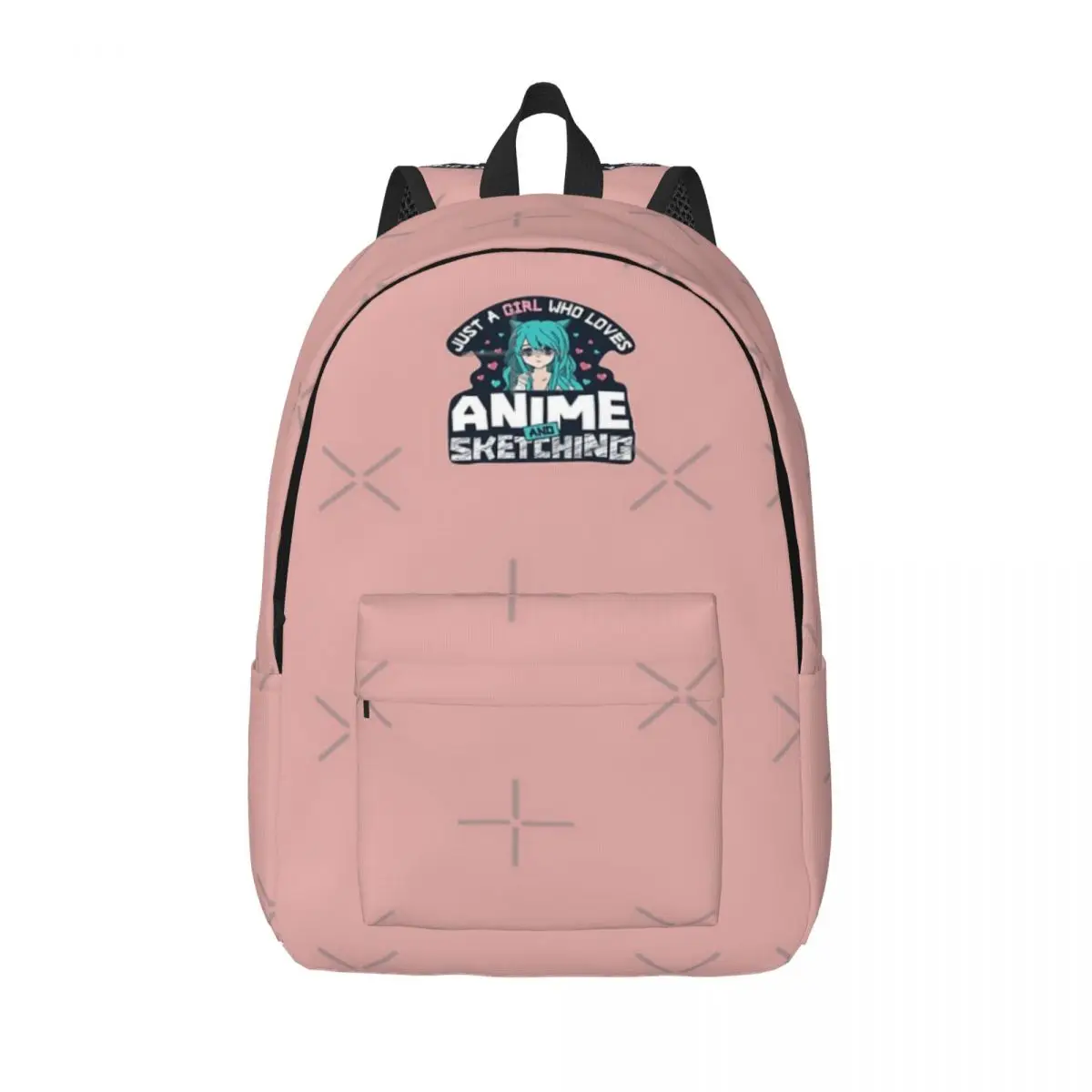 أنيمي ورسم فتاة تحب الرسم هدية لطيف حقيبة ظهر قماشية بسيطة وأنيقة للنساء #1