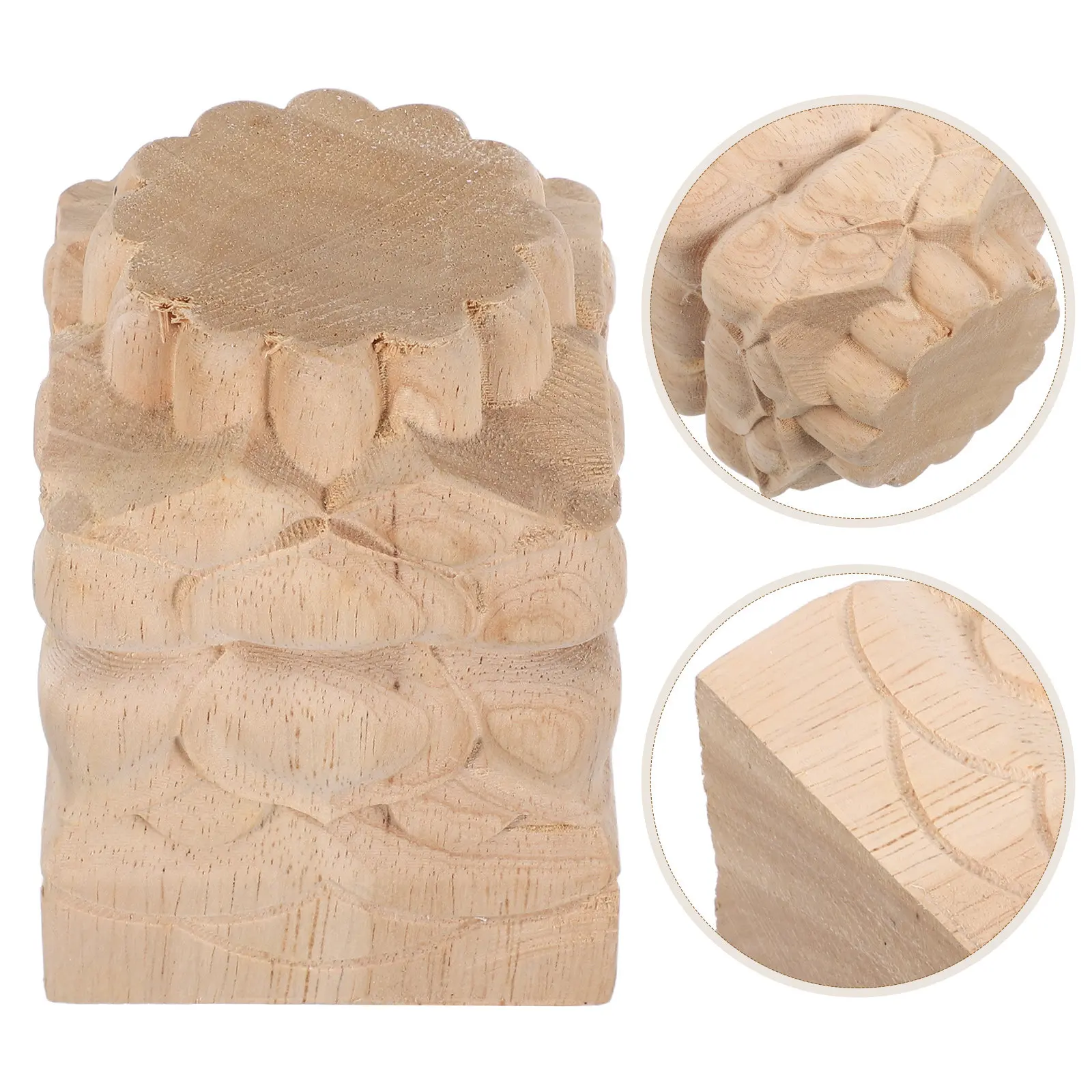 Unfinished Wood Carved Finial Decorative Wooden Staircase Post Post Cap Fence Gate Topper DIY Furniture Ornament