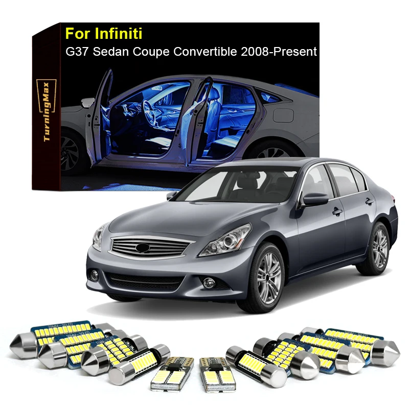 

Canbus Interior Lighting LED Bulbs Kit For Infiniti G37 Convertible Sedan Coupe 2008-Now Dome Lights Indoor Lamp Car Accessories