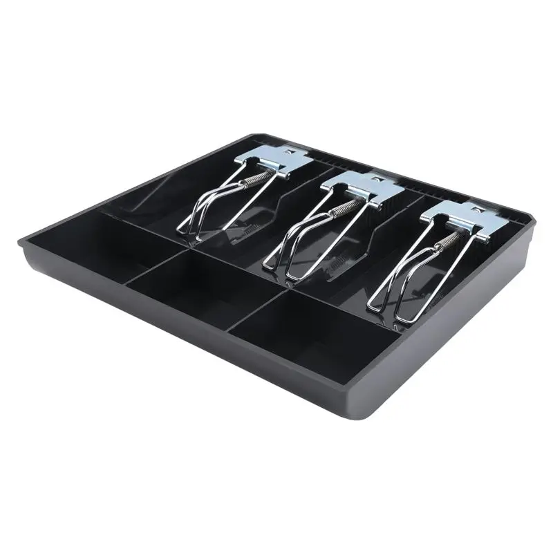 BHBD-3-Grid Money Cash Coin Register Insert Tray Replacement Cashier Drawer Storage Register Tray Box Classify Store