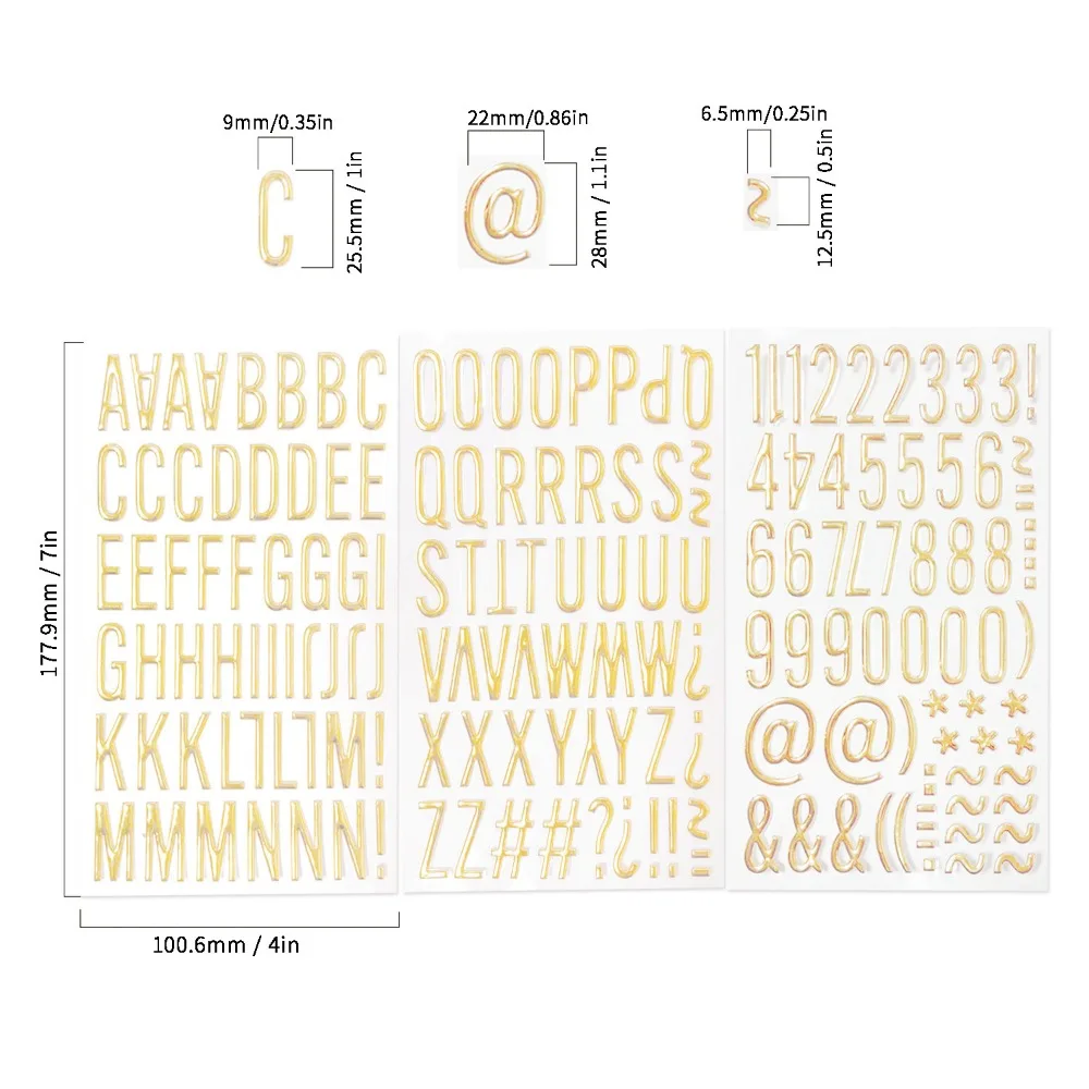3 أوراق ثلاثية الأبعاد الذهب منتفخ أرقام الحروف ملصقات 1 بوصة الذهبي رغوة الأبجدية ملصقات الحروف DIY بها بنفسك هدية سكرابوكينغ كوب ديكور #6