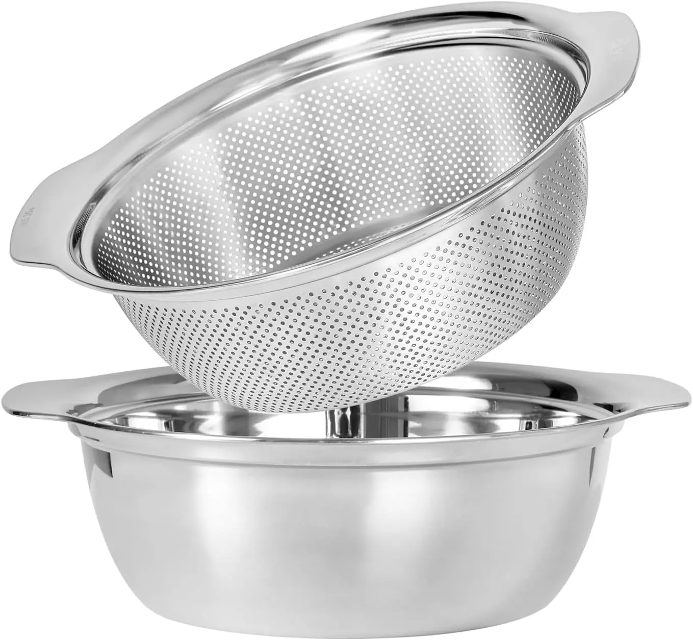 

304 Stainless Steel Microporous Colander with Handle, Rice Washers Microporous Strainer Set For washing vegetables, frui