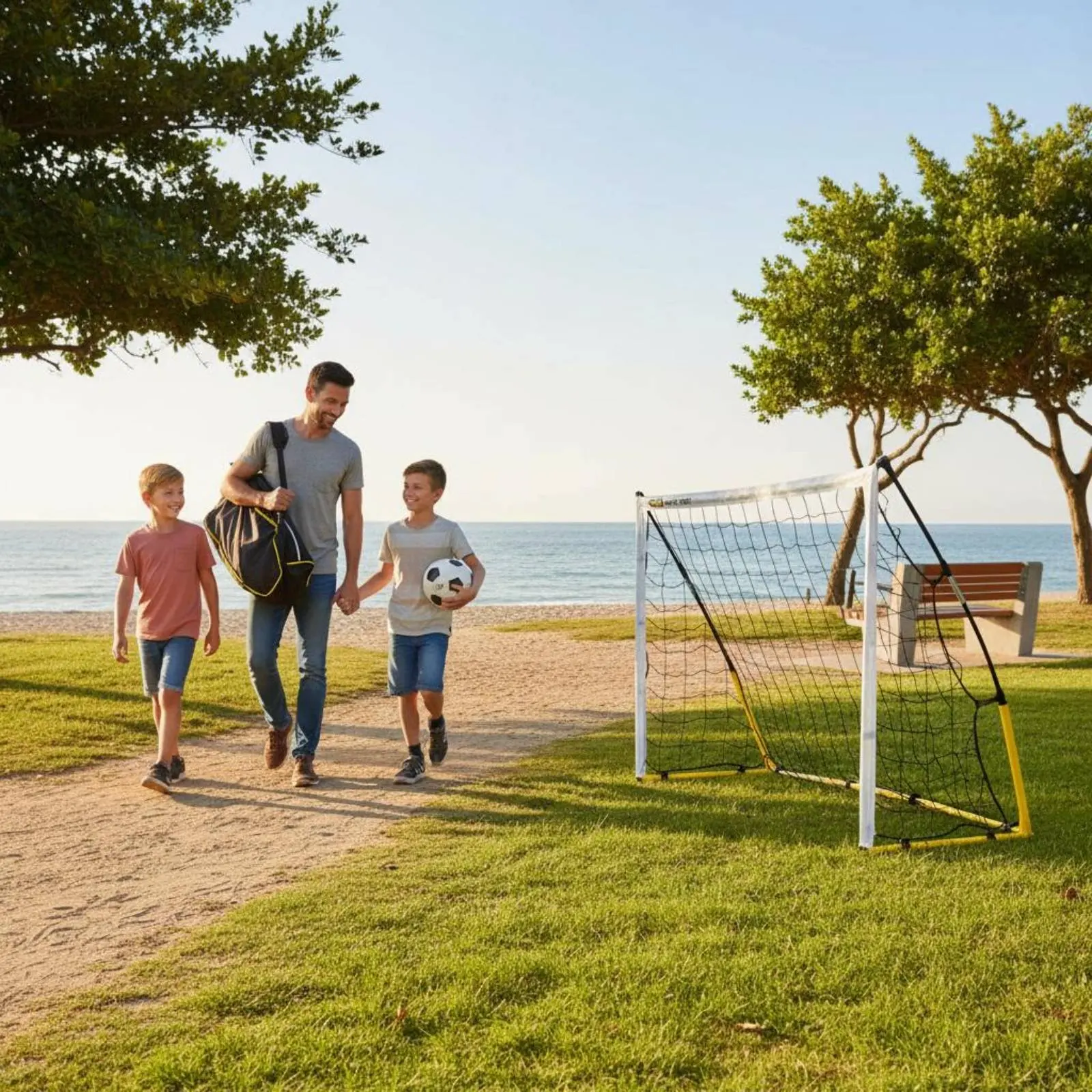 

Foldable Soccer Goal Training Equipment Detachable Practice Goal Sports Gear Sturdy for Backyard