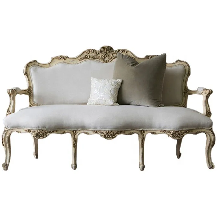 

/High Quality Classical French Smart Wooden Curved 2 Seater Sofa for Living Room Furniture