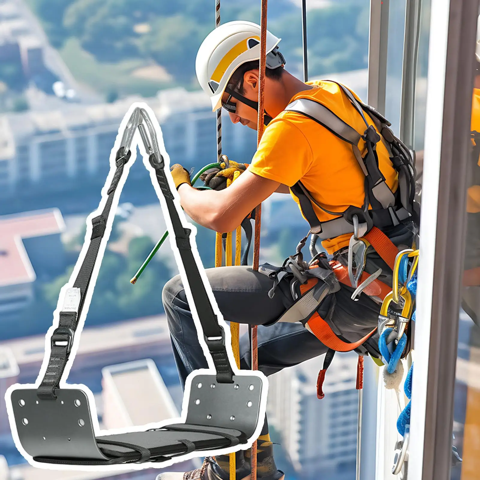 Arnés de escalada cómodo ajustable cinturón de escalada accesorios de montañismo para acampar servicio de liniero usuarios en el hogar andamio