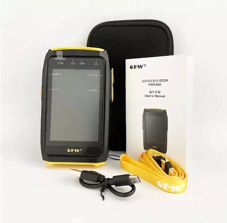 New Mini  Test 1550nm 20db Optical Fiber Reflectometer Touch Screen Opm Vfl Ols Iola Fiber Tester Sc Connector