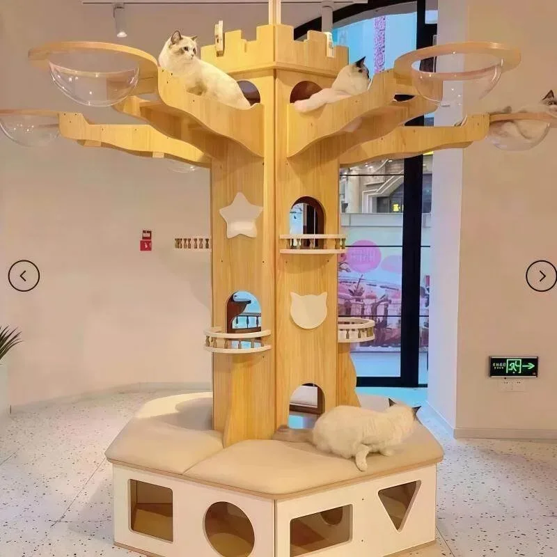 Large luxury cat climbing frame open plan villa cat house tower scratching board