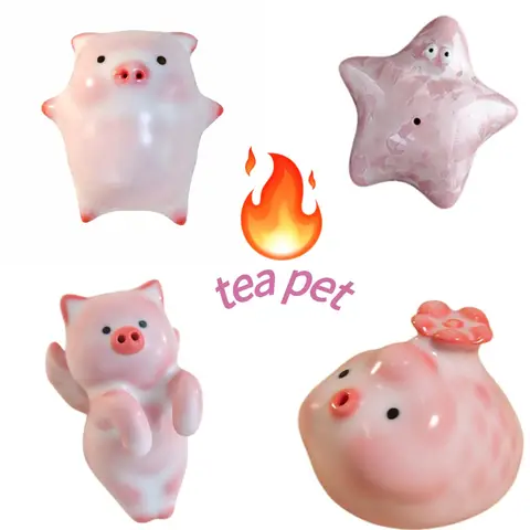 Bubblande te husdjur tecknad keramisk tekopp gris fisk sjöstjärna spotta bubblor under botten heminredning rolig present 10 best sales teapet - №7