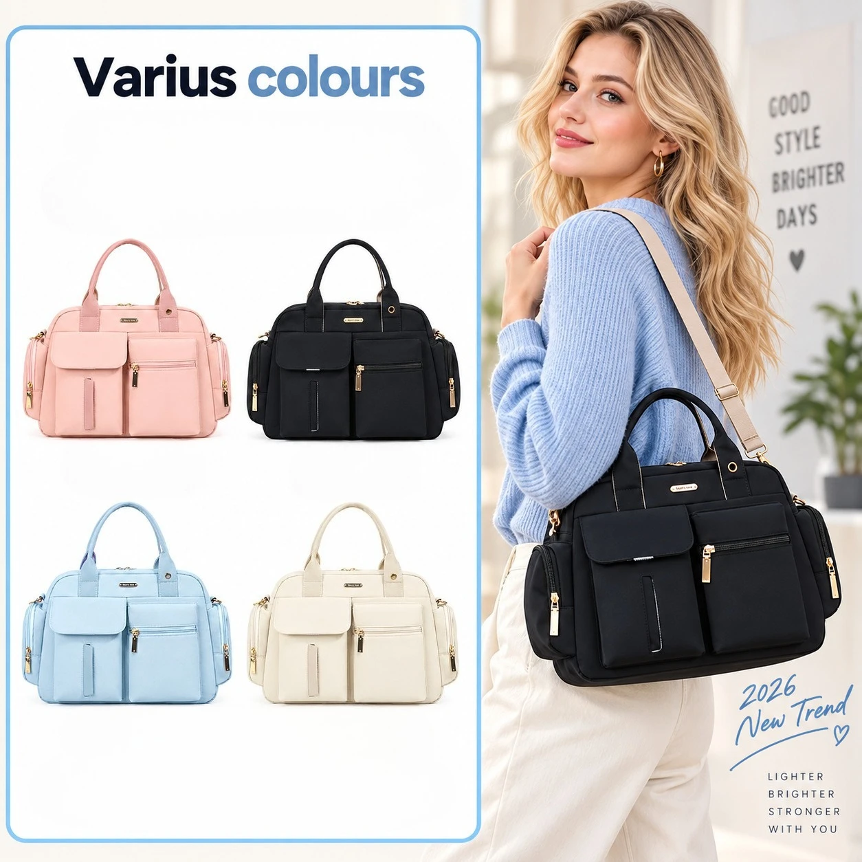 Baby Diaper Bags Travel Duffel Bags Gym Bag Women with Waterproof Hand Luggage Airport Cabin Bags Mom Stroller Maternity Totes