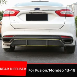 Rear Bumper Lip Diffuser Splitter For Ford Mondeo Fusion 2013 14 15 16 17 18 Sedan 4 Door Black Carbon PP Plastic Body Kit Parts