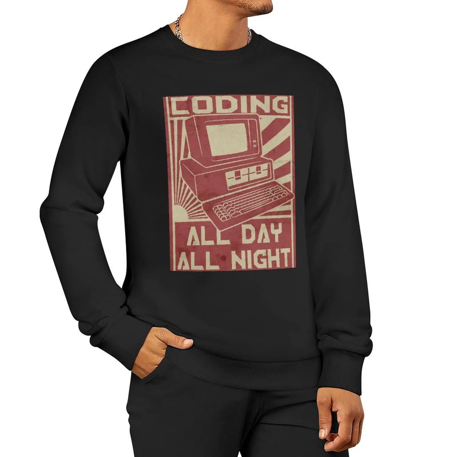 Coding All Day All Night Sweatshirt korean style clothes sweatshirt