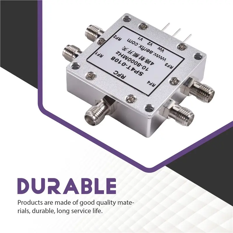 -[A51I Digital]SP4T-0108 For RF Switch 4-Way Electronic Switch For RF Microwave Switch 0.01- 8Ghz 10- 8000Mhz Switching Function