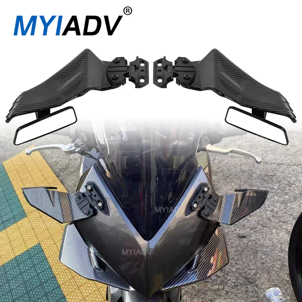 

For Honda CBR650R CB1000RR For Yamaha YZF-R6 Motorcycle Side Winglet Kit Spoiler Fairing With Mirrors Universal For Street Bike