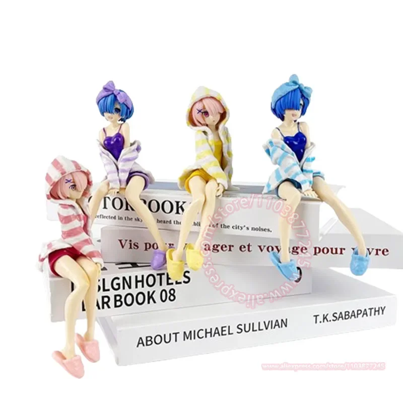 Re:Life in A Different World From Zero Pajamas and Home Wear Rem Figure Model Sitting  Ornament Cake Decoration Car Toy