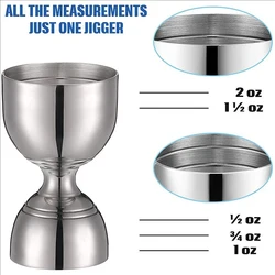 New Bar Bell Jigger 2oz 1oz Cocktail Jigger Measuring Jigger for Bartending Shot Pourer Double Jigger tools shaker Cup