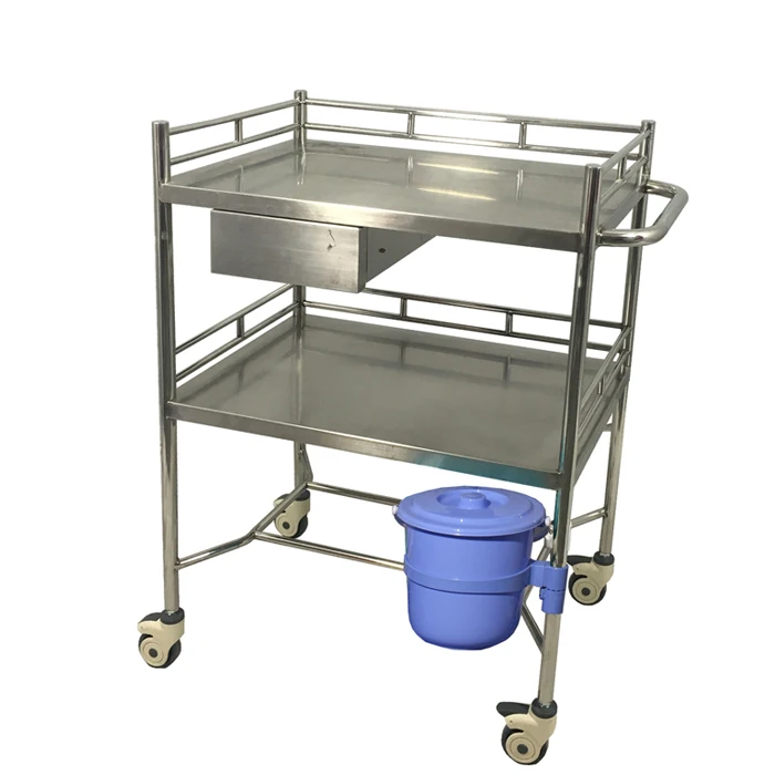 

T204 Hot Sale Stainless Steel Medical Instrument Storage Trolley With Drawer