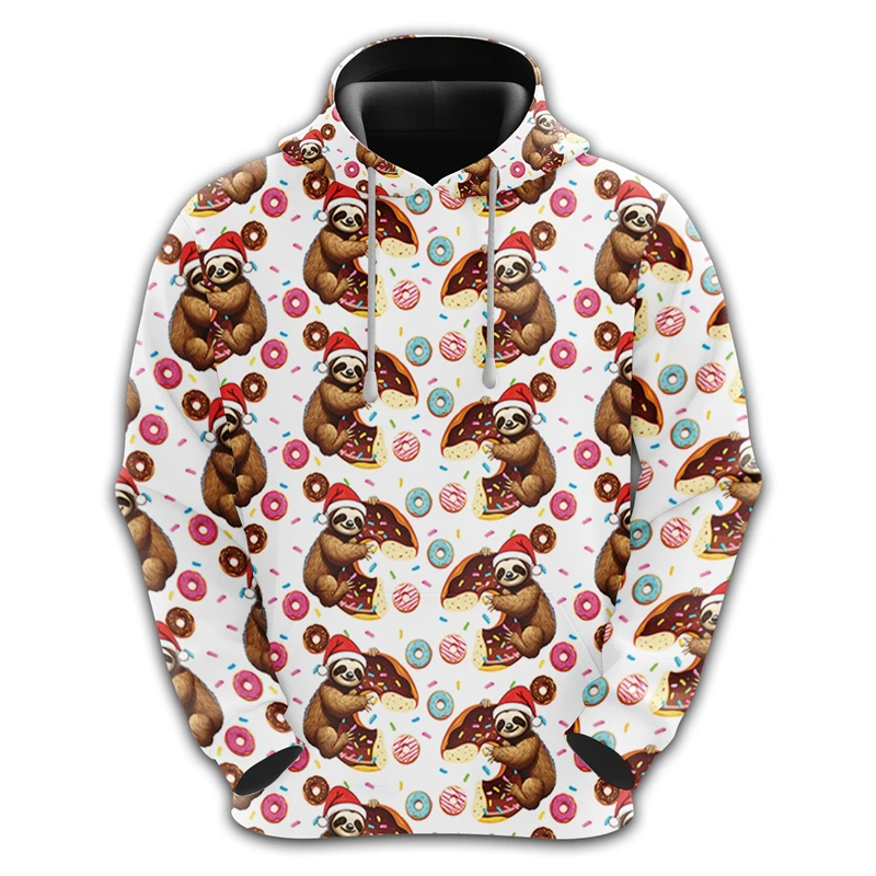 Faule Faultier Grafik Sweatshirts Niedliche Tier Hoodies Für Männer Kleidung Kawaii Mädchen Hoodie Casual Unisex Pullover Weihnachtsgeschenke