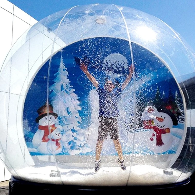 Christmas Inflatable Crystal Ball Inflatable Transparent Snowflake Ball Inflatable Santa Cartoon Air Model