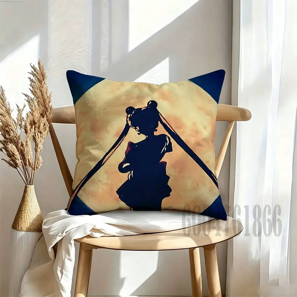 S-Sailor moon Square Pillow Cover Multiple Sizes For Car Home Bedroom Decoration Holiday Housewarming Gift For Family