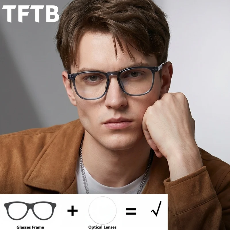 tftb-レトロオーバルアセテート男性と女性の光学処方メガネ近視遠視累進多焦点フォーミュラ眼鏡-jf