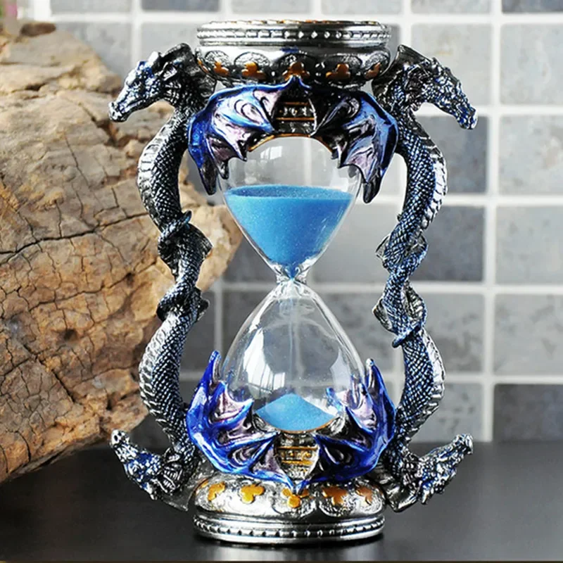 

[Cool] Norse Mythology Jormungand Metal Sand Clock 15 Minutes Dragon Style Timer Decoration Office Desktop Decoration