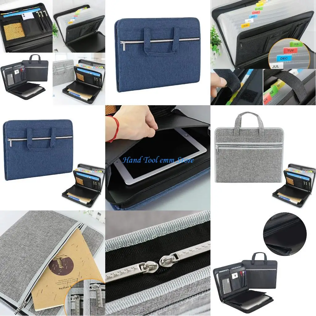 

H37F Zippered Travel File Folder Business File Casefor Document Tablet