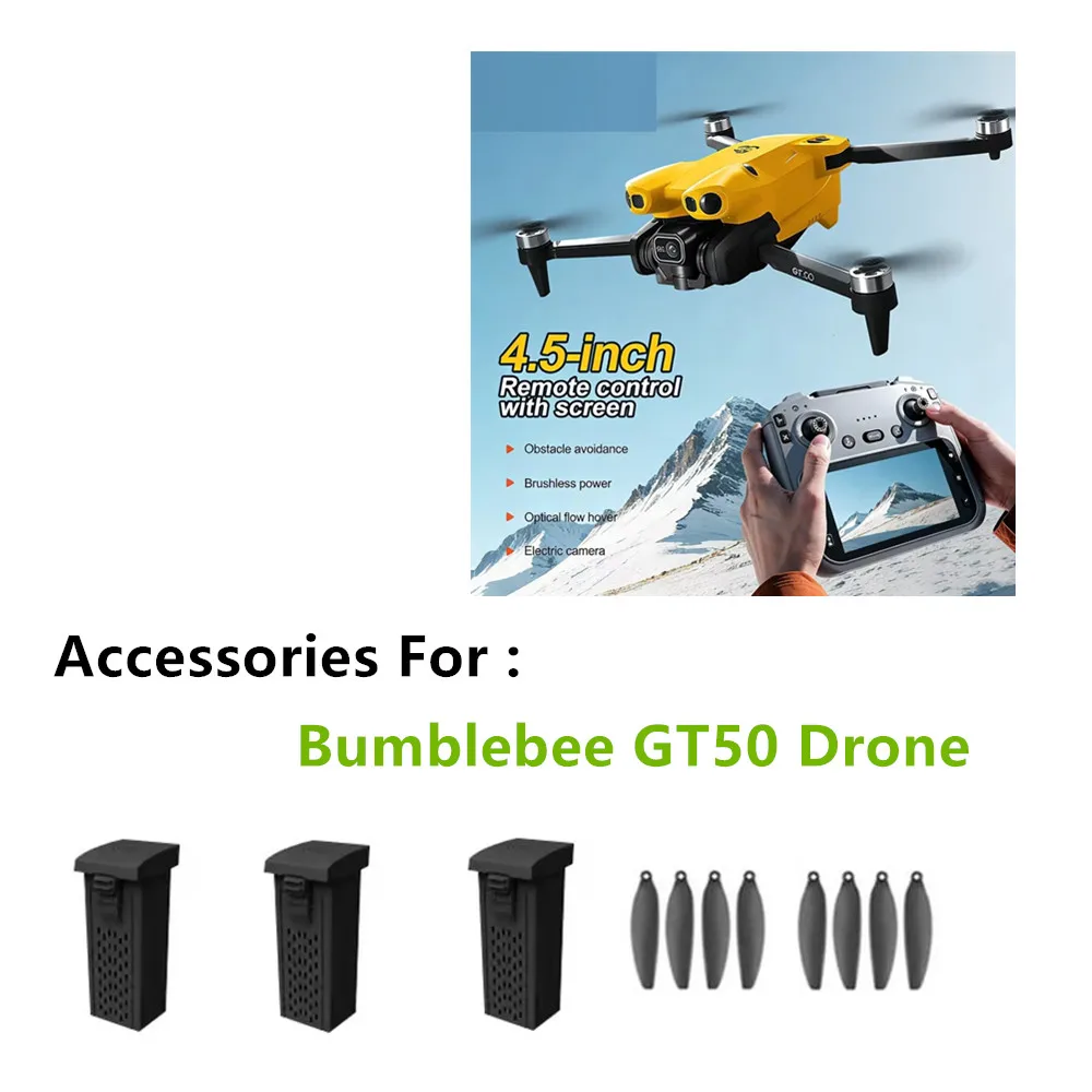 GT50 Bumblebee Drone Battery 3.7V 1300mAh / Propeller Maple Leaf / For GT50 Drone Parts GT50 Battery Accessories