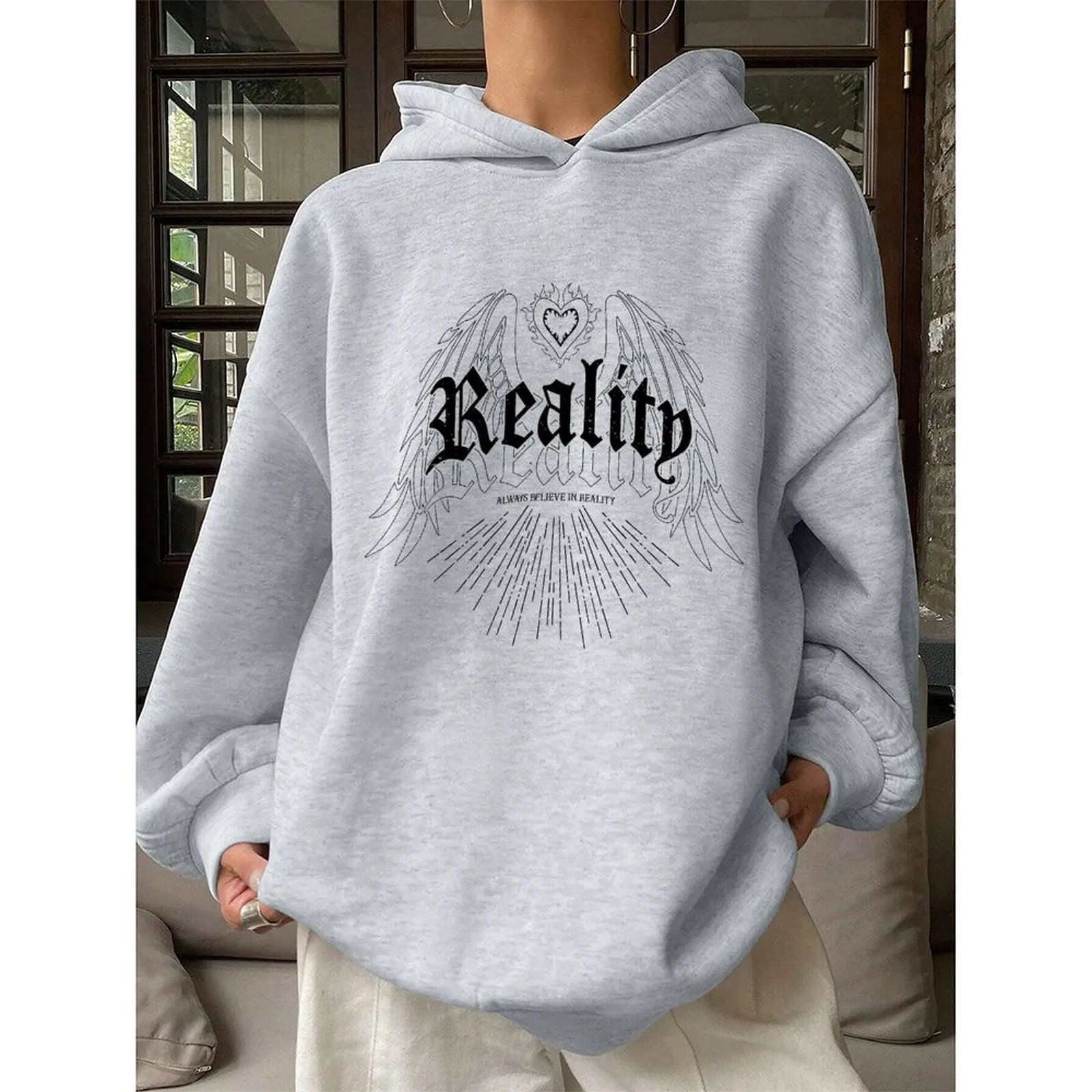 

Women Sweatshirt Pullover Hoodies Winter Casual Printed Comfortable Fabric Y2K Harajuku Retro Letter Oversized Sweatshirt