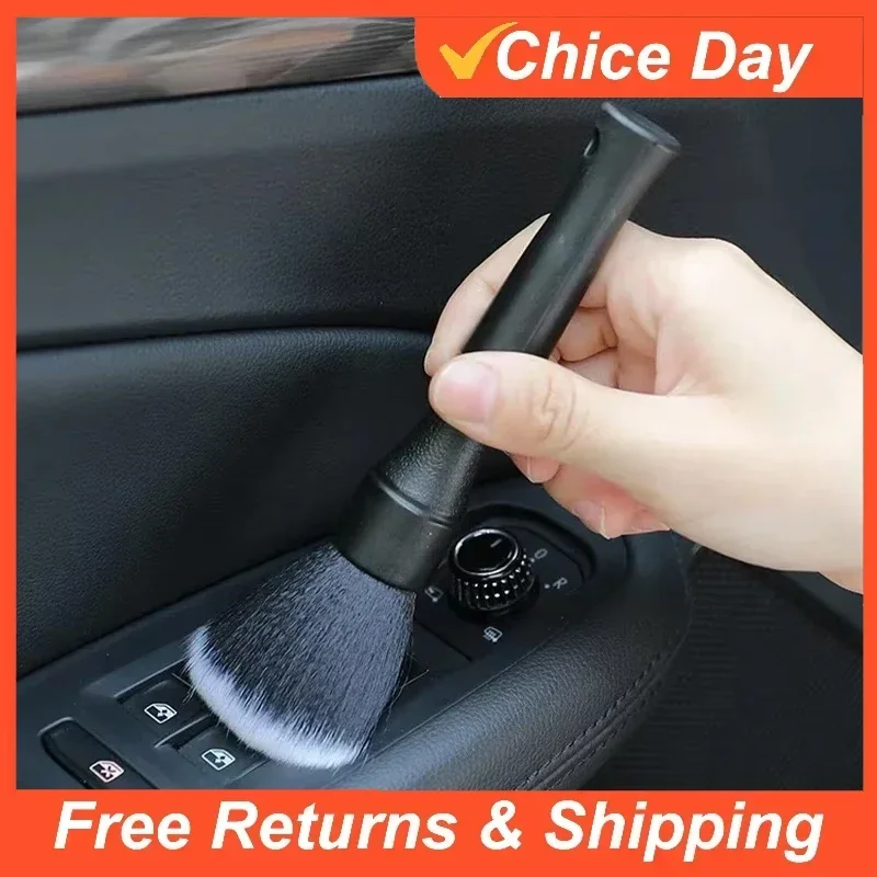 1 Uds. Cepillo para detalles de Interior de coche, cepillo de limpieza de cerdas suaves, herramienta de limpieza de automóviles para motocicleta, cepillo plumero para tablero de detalles de coche