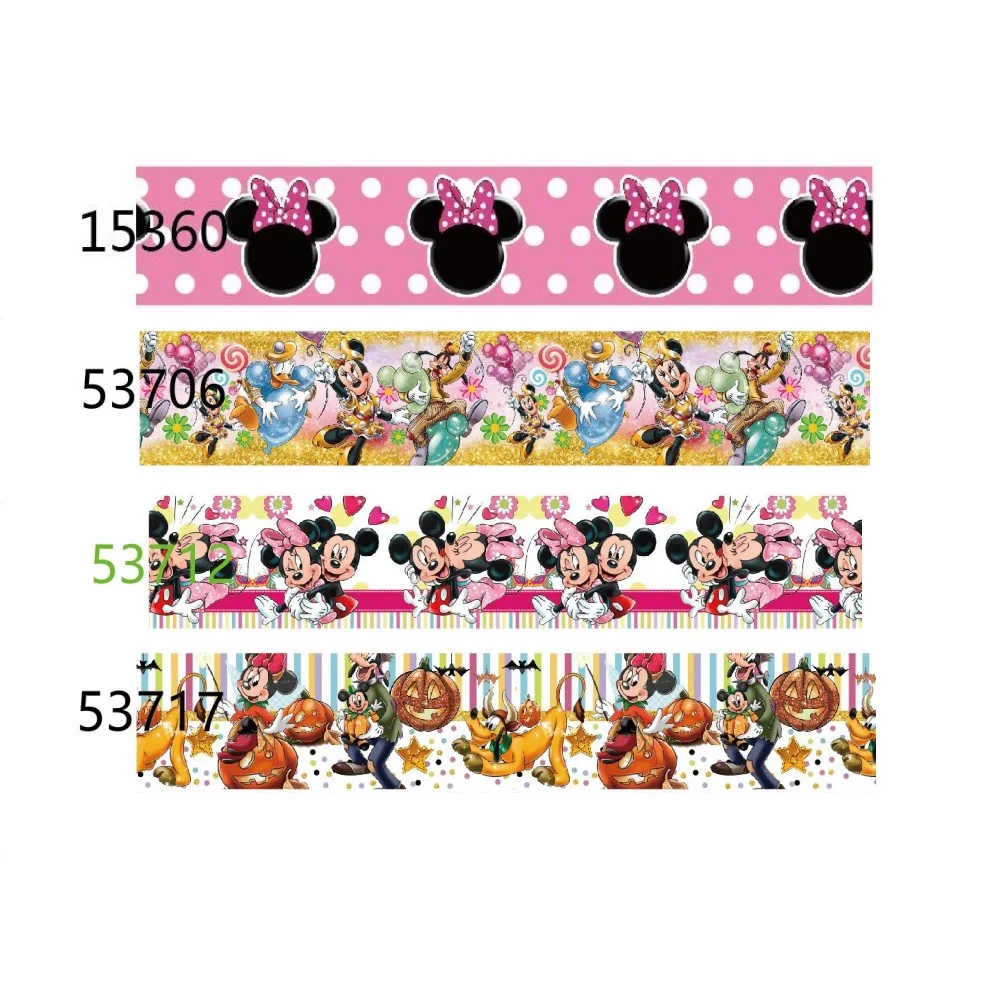 

Disney Grosgrain Ribbon Prined Minnie Halloween Character for Hairbows DIY 10yards Craft Supplies Handmade Materials