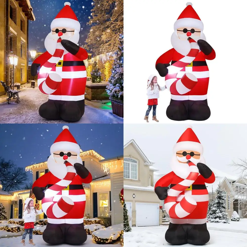 

8-Foot Inflatable Outdoor Christmas Decorations: LED-lit Santa Playing Saxophone for Lawn & Garden