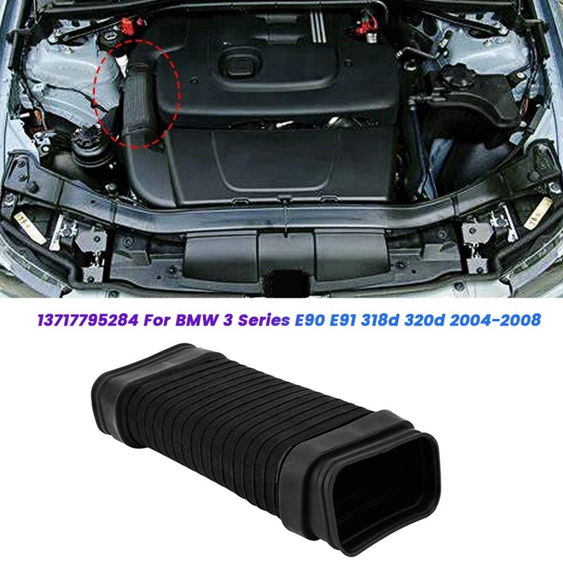 Car Engine Air Intake Hose Rubber Dust Cover 13717795284 For BMW 3 Series E90 E91 318D 320D 2004-2008 Intake Duct Tube