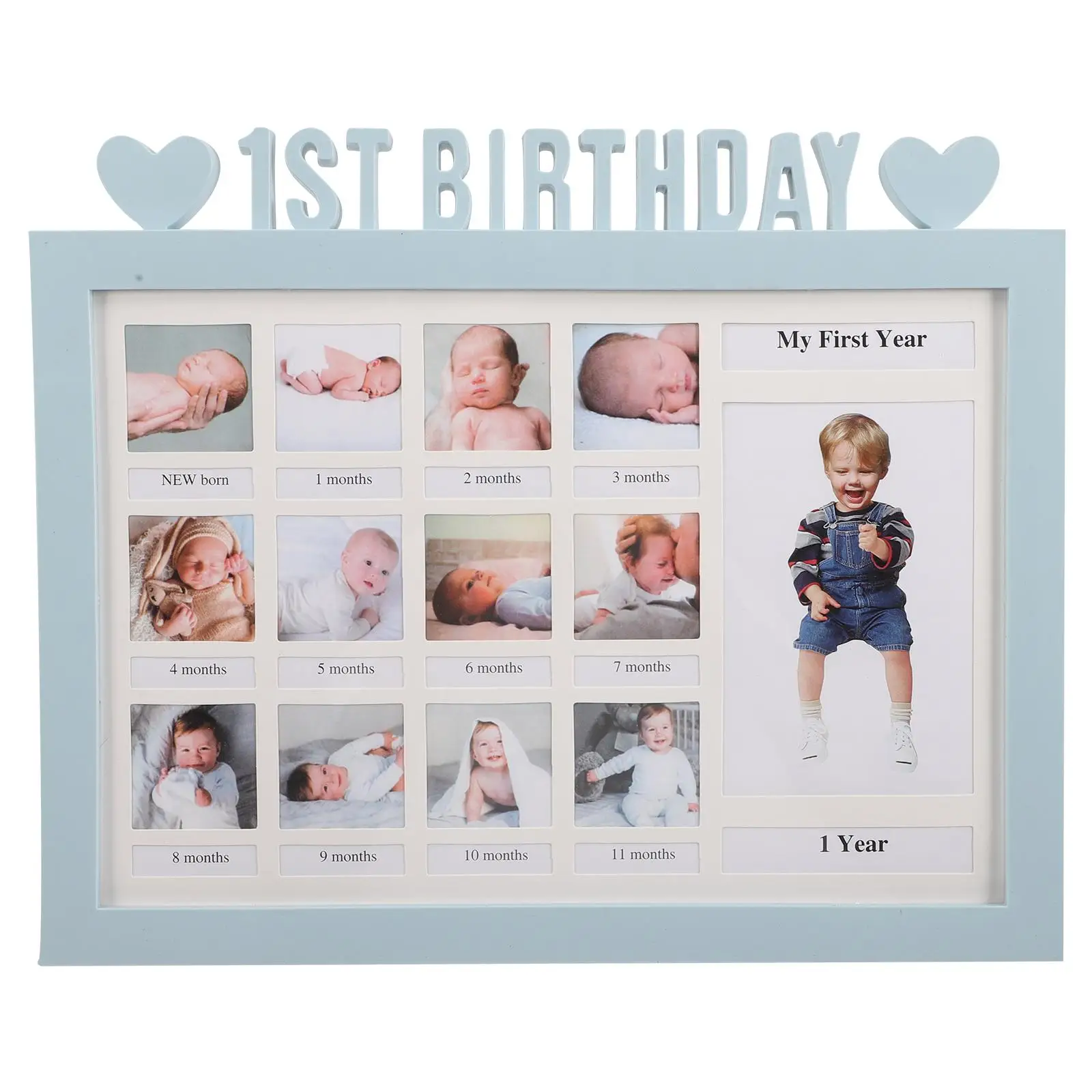 

Growth Record Photo Frame 12 Pictures First Year Baby Milestone PVC Keepsake Display Newborn Gifts Infant